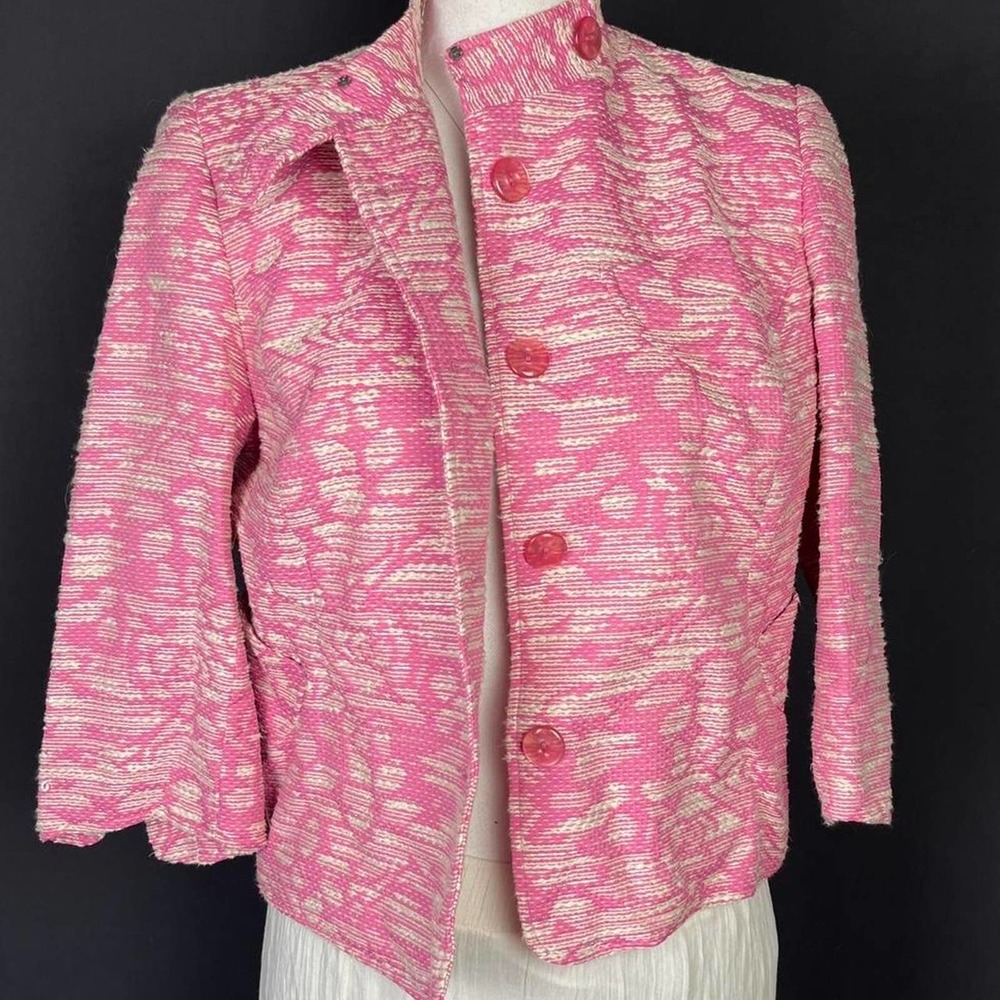 Pink and cream suit jacket